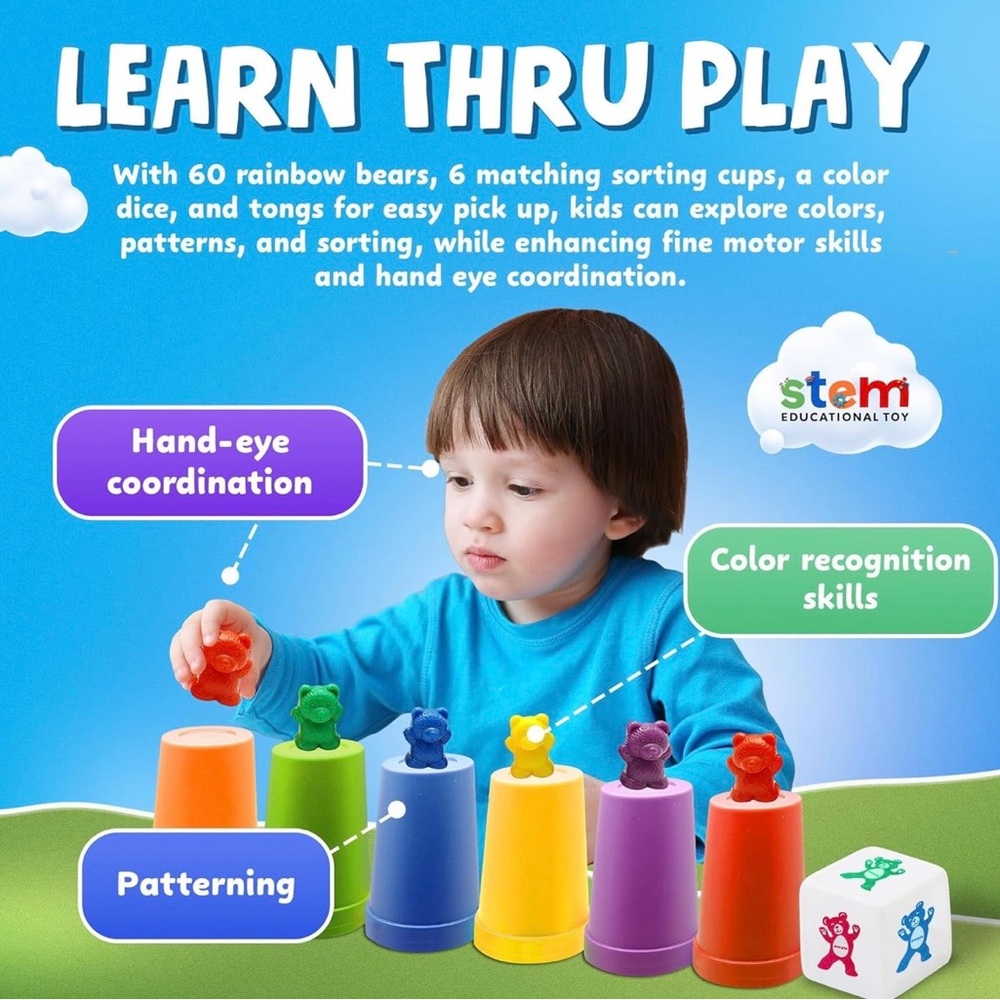 Rainbow Sorting Cups